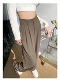 High-End Sense Suit Pants Women 2025 New High-Waisted Narrow Version Of Straight Broad Leg Pants Fall Summer Thin