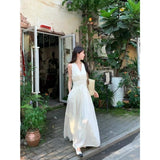 2026 Summer French Sweet And Gentle Super Fairy Temperament Hanging Neck Dress Female White Moonlight Seaside Holiday Dress