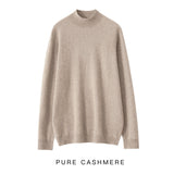 Line Ready-Wear 100% Pure Wool 2026 Autumn And Winter New Men's Loose Half-High-Neck Solid Color Knitted Sweater