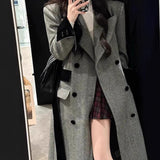Long Gray Long Coat Female Hair, The Coat Autumn And Winter Feel Small Man 2025 New Thick Cotton Temperament