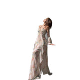 Seaside Vacation Tea Break French Broken Flower Hanging Neck Dress Women's Unique Beauty Super Fairy Temperament Beach Dress