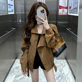 Super Good-Looking Winter Dress Unique Beautiful Korean Thick Beauty High-End Small Small Leather Coat Women Autumn