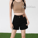 Vintage Elastic Denim Shorts Women Summer New Small High-Waisted Hot Trousers