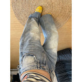 Small Retro Wash Polished White Laud Jeans Women Autumn And Winter New High-Rise Thin Loose Broad Leg Trousers