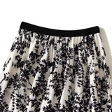 Printed Half-Dress New High-Waisted Rattan Flower Hanging Skirt Literary Lady In The Long 100-Fold Skirt Autumn 2125