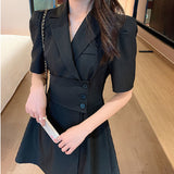 Suit Dress Dress Summer French Temperament Dress Women 2025 New Korean Version Of Small Short-Sleeved Suit
