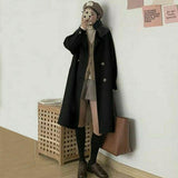 Spring And Autumn Thin Cardigan Coat Woman Hepburn Hair Coat Korean Version Of The Loose Small Man's Coat Long