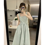French Dress Women's Summer 2026 New Medium And Long-Term Collection Waist Thin External Wear Temperament First Love Sling Skirt Women's Dress