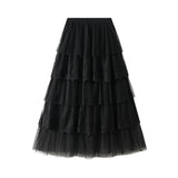 Cake Skirt Half Dress Women's Summer 2025 New High-Rise Thin Sand Skirt High-End Yarn Skirt 0208
