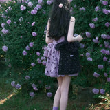 Summer 2025 New This Year's Popular Beautiful Little Short Dress French Purple Belt Sling Dress Woman