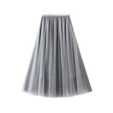Net Dress Half-Dress Woman 2025 New Spring And Summer Long Dress Long-Term Long-Singlin Long-Singed-Long-Shaped High-Waisted Skirt Ponyy Ffy Skirt 0803