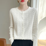 Wool Blended 2026 Autumn And Winter New Women's Round Collar Collar Hooded Small Knitted Open-Flowered Knitted Jersey Coat