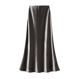 Temperament Pressure Folded Bare-Faced Fishtail Half-Dress Girl Spring Hanging Thin Bag-Butbice Long Dress 9836