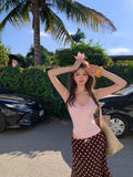 Southeast Asia Thailand Tourism Wearing Hot Girl Style Sexy Body Sling Vest Women Summer Seaside Vacation Two Sets