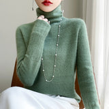 Line Ready-Wear 100% Pure Wool 2026 Autumn And Winter New Women's Heap Collar Collar Short Knitted Sweater