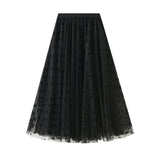 Planted Velvet Butterfly Net Yarn Half-Dress Woman Spring New Long-Waisted Fairy A Skirt 2903