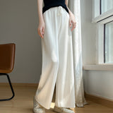 Wool Blended 2026 Autumn And Winter New Women's Wide-Legged Trousers High-Waist Loose Loose Thin Tight Waist Wearing Knit Trousers
