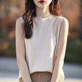 Wool Blended 2026 Autumn And Winter New Women's Round-Collar Hot Diamond Body Short Sleeveless Knitted Vest Vest Shirt