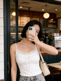 Pure Desire Gentle Bm Wind Lace Side Bow Lady Sling Vest In Summer To Put On The Bottom Of The Small Coat Wear