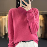Wool Blending 2026 Autumn And Winter New Women's First-Line Ready-Up Seamless Half-High Collar Soft-Knitted Bottom Sweater