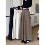 Large-Size Korean Black Suit Skirt Spring 2025 New High-Waist A Skirt Slightly Fat Thin French Long Dress