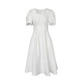 French Black Dress Women 2026 Summer New Niche Side To Receive Waist Thin Temperament Korean Version Bubble Sleeve Dress