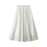 Silk Sensing Temperament Half-Dress Girl Slimming Long A-Shaped Skirt Flowing Summer Egan Yarn Skirt 9818
