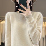Support Quality Inspection Seamless 100% Pure Wool 2026 Line Ready-On-Line Autumn And Winter New Round Collar Knitted Bottom Sweater
