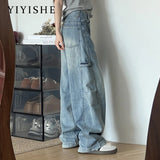 Vintage Wide-Legged Jeans Women's New High-Waist Design In Fall 2025 Loose Straight Scimits-On Pants