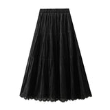 French Texture Hollow Hem Design Half-Dress Dress Women 2025 Autumn New A Word Thin Cake Skirt 2611