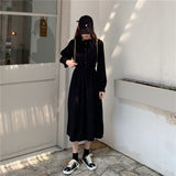 Spring And Autumn 2025 New Sweet Wood Ear Dress Female Students Long Sleeves Korean Version Of Thin Long A Skirt Tide