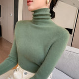 First-Line Ready-Up Seamless Wool Blending 2026 Autumn And Winter New Women's Short-Term Repair Pile Pile In The Bottom Of The Knitting Shirt