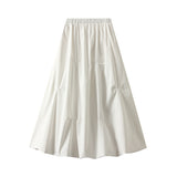 Mid-2025 Autumn New Set Loose Waist Half-Dress Woman Design Sense Irregular Folds A Word Long Skirt 1820