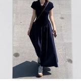 Youth Beautiful New College Style Polo Neck-Upwear Summer Beautiful Lazy Swing Long Dress