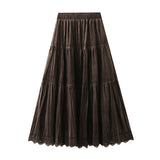 French Texture Hollow Hem Design Half-Dress Dress Women 2025 Autumn New A Word Thin Cake Skirt 2611