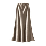 Temperament Pressure Folded Bare-Faced Fishtail Half-Dress Girl Spring Hanging Thin Bag-Butbice Long Dress 9836