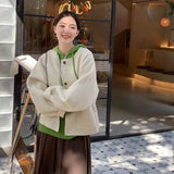 Pink Short This Coat Woman 2025 Autumn And Winter New Korean Small Man Temperament Small Fragrant Wind Hair Coat Tide