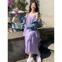 White Suspension Dress Women's Summer 2025 New French Beauty Lace Spliced Super Fair Seaside Vacation Suspension Dress