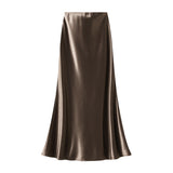 Thickened Gold Denice Half-Dress Woman 2025 Autumn And Winter High-Rise Thin Fishtail Skirt Dress 9986
