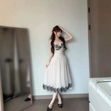 Solo Explosion ~ Lace Secret ~ Sexy Lace Suspension French Lace Ribbon Ribbon Ribbon Receipt Waist Netɴ Dress Woman