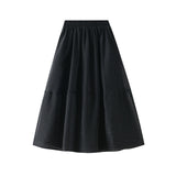 Spring New Sic Skirt Tulle Design Splicing Large Swing Skirt 0236