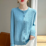 Wool Blended 2026 Autumn And Winter New Women's Round Collar Collar Hooded Small Knitted Open-Flowered Knitted Jersey Coat