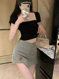 High-Waist Design Sense Niche Irregular Skirt Women 2025 Summer New Ass A Word Short Skirt
