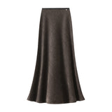 Fish Tail Half Dress Women 2025 Autumn New Design Sense Metal Buckle High-Waist Temperament Medium Long A Skirt 9989