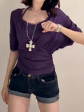 Fat Sister Pure Windy Neck V Neckline V Neck Collar Waist Top Woman Summer New Lace Hanging Neck Sling Folding Suit