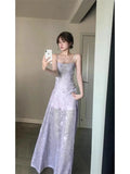 Pure Lusty Fairy Crumbs Hanging Dress Women's Early Spring Seaside Holiday Sweet And Spicy Temperament Long Skirt