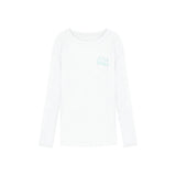 Lazy Wind Slack Blue Top Letter Printing Hoodie T-Shirt Girls Summer Thin Casual Loose Sunscreen Shirt