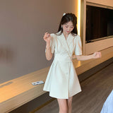 Suit Dress Dress Summer French Temperament Dress Women 2025 New Korean Version Of Small Short-Sleeved Suit