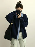Super Good-Looking Check-Colored Jacket Women's Autumn And Winter 2026 New Retro Fake Two Splicing Loose Leisure Jacket Tide