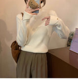 Oatmeal Version Of The Half-High Collar Knitted Jersey Women's Spring And Autumn And Winter 2025 New Sweater To Keep Warm Inside The Bottom Shirt Top